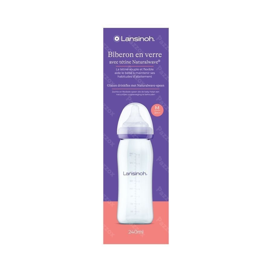 Lansinoh Biberon Verre + Tetine 240ml