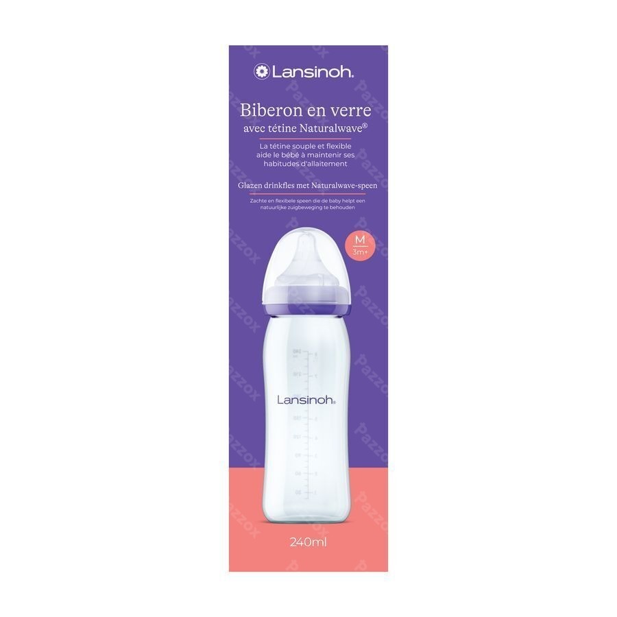 Lansinoh Biberon Verre + Tetine 240ml