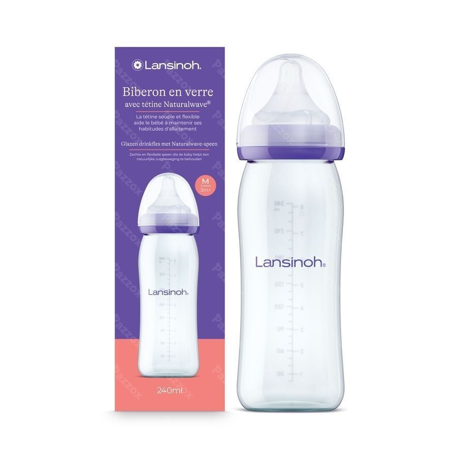 Lansinoh Biberon Verre + Tetine 240ml