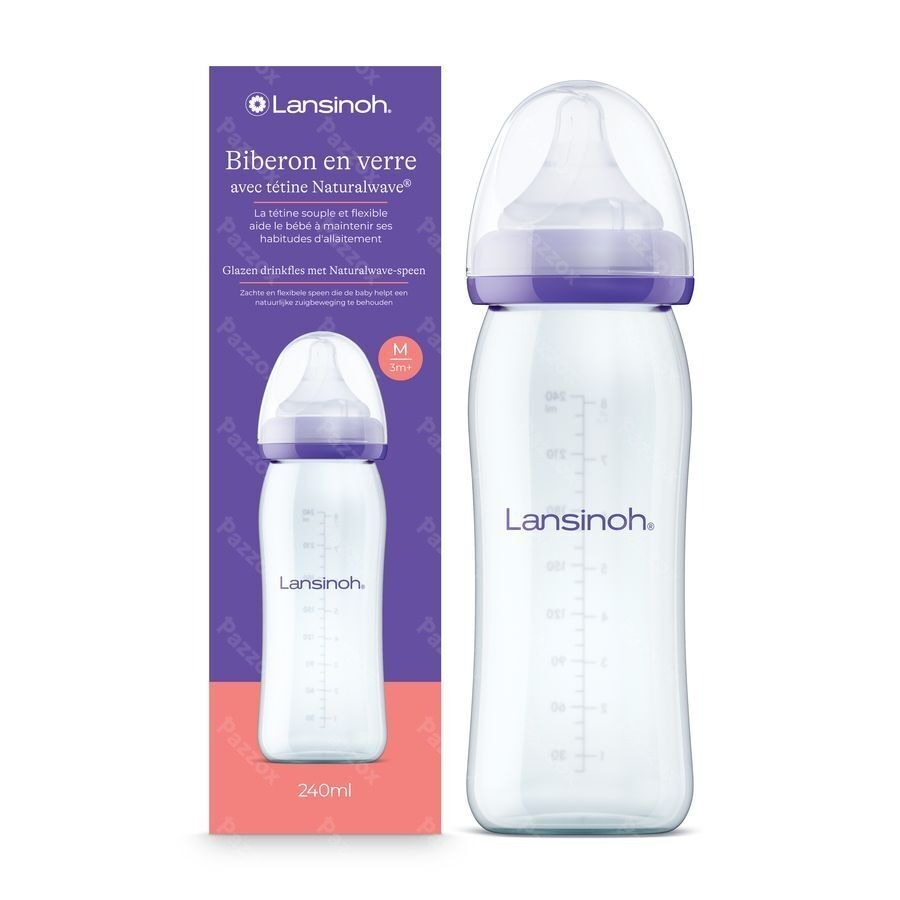 Lansinoh Biberon Verre + Tetine 240ml
