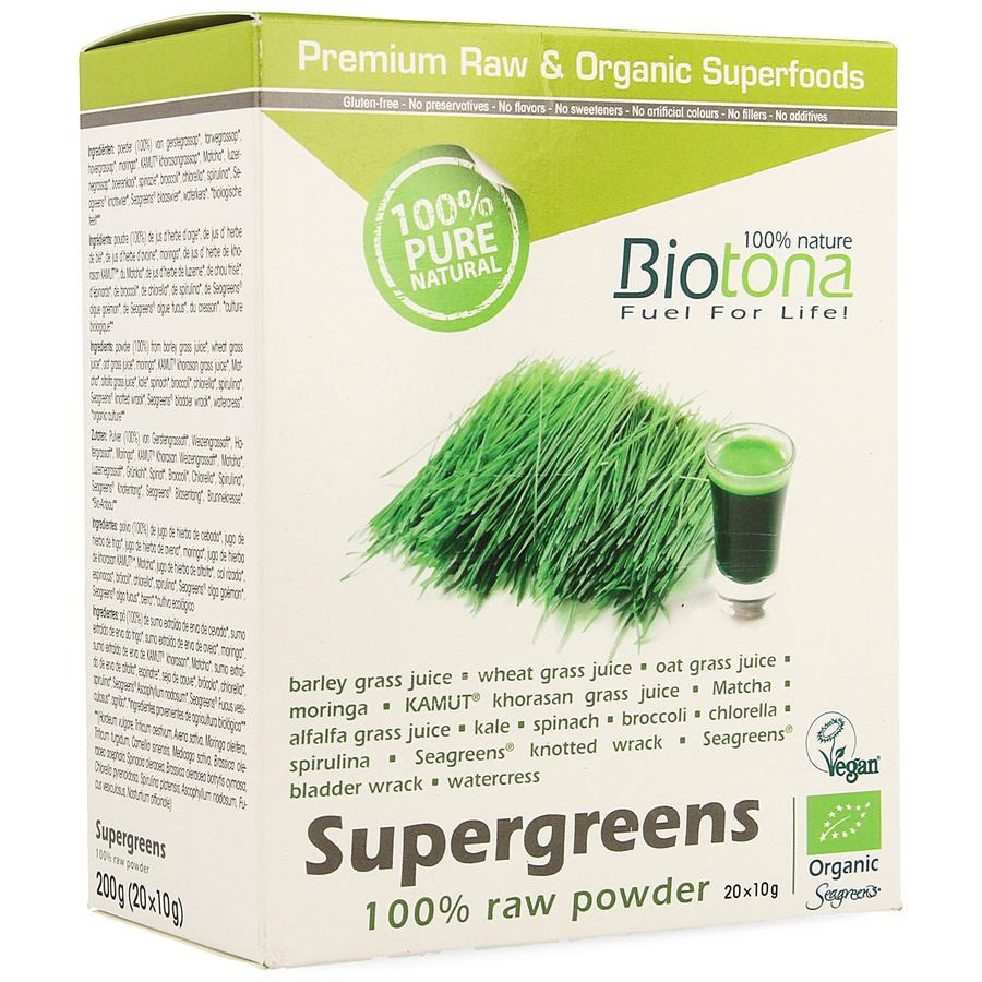 Biotona Supergreens Raw Powder 20x10g