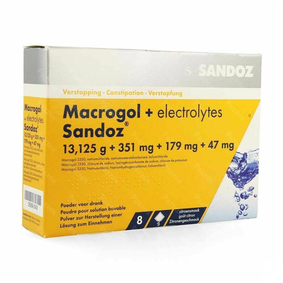 Macrogol + Electr Sandoz Pulv Gout Citron Sach 8