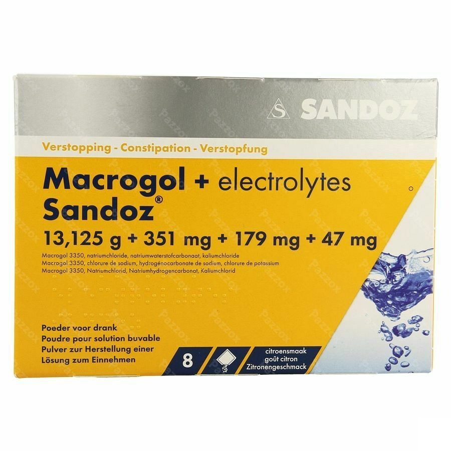 Macrogol + Electr Sandoz Pulv Gout Citron Sach 8