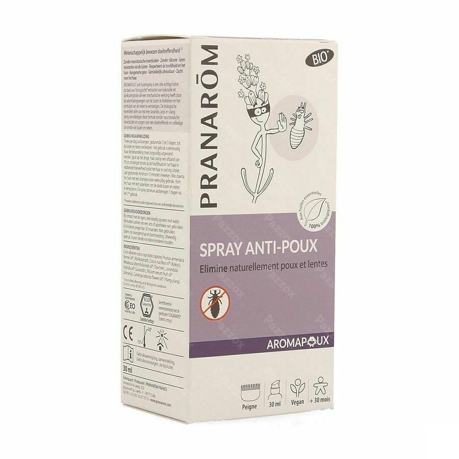 Aromapoux Bio Spray A/poux 30ml + Peigne