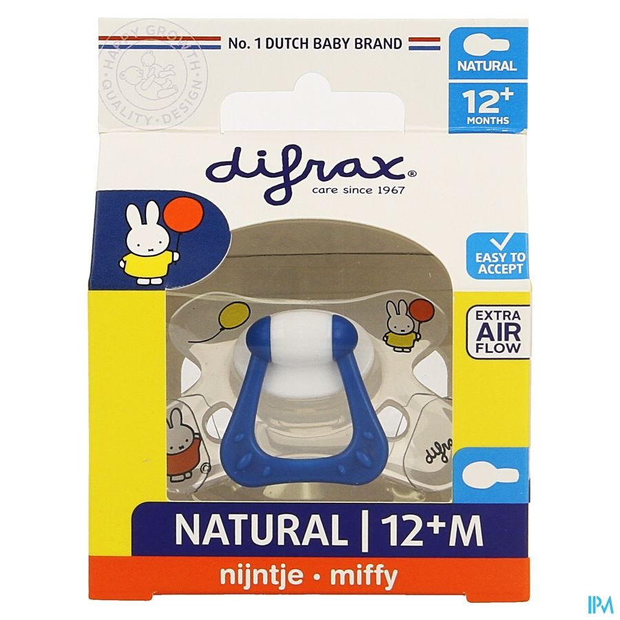 Difrax Sucette Natural 12m+ Miffy