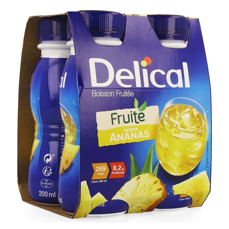 Delical Boisson Fruitee Ananas 4x200ml