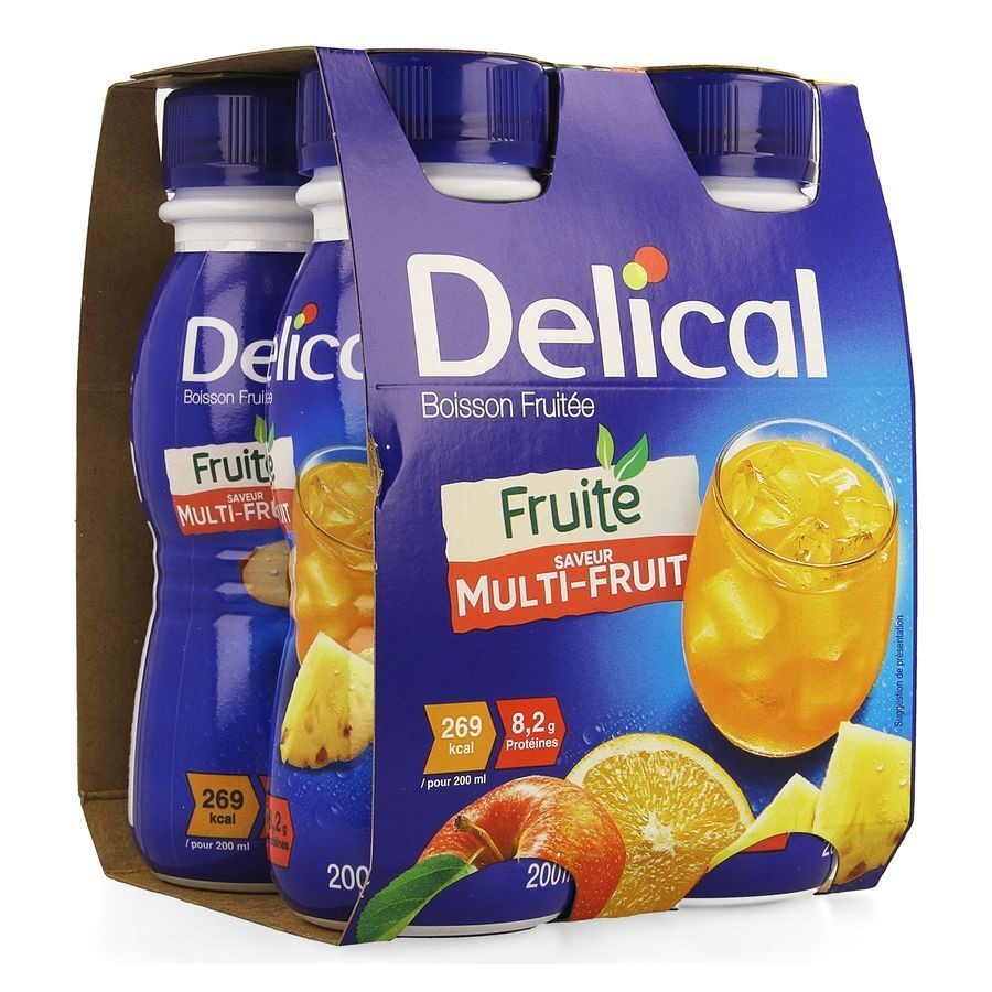Delical Boisson Fruitee Multi-fruits 4x200ml