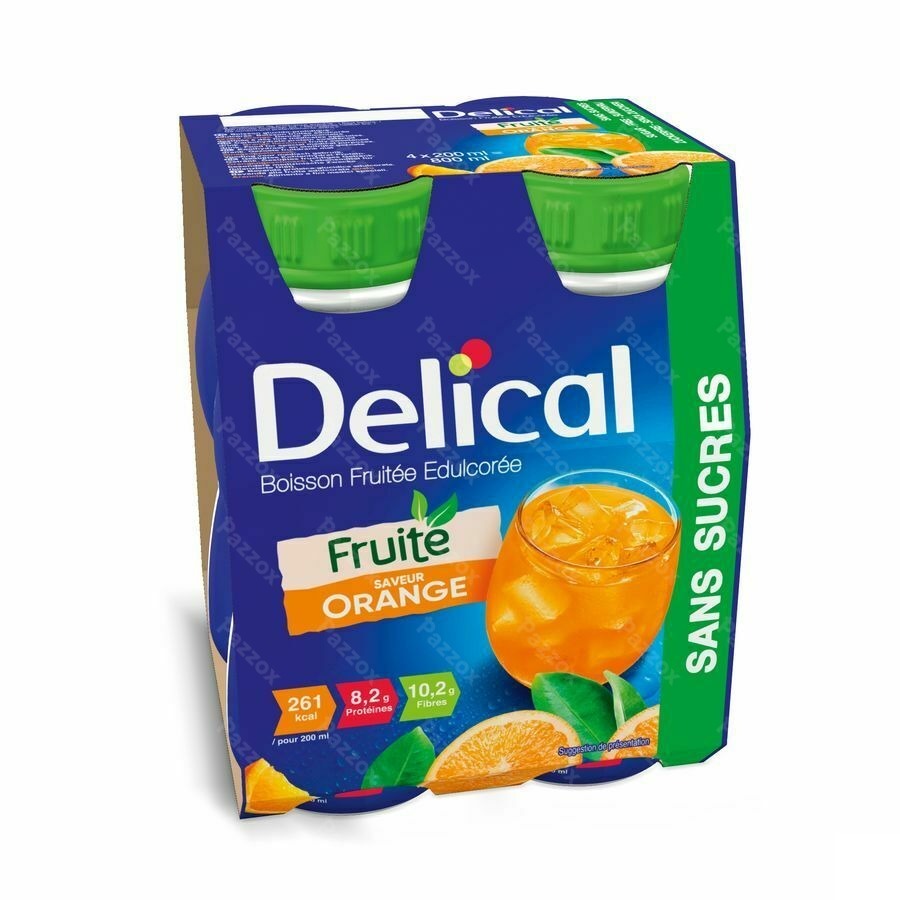 Delical Boisson Fruitee Orange Edulcoree 4x200ml