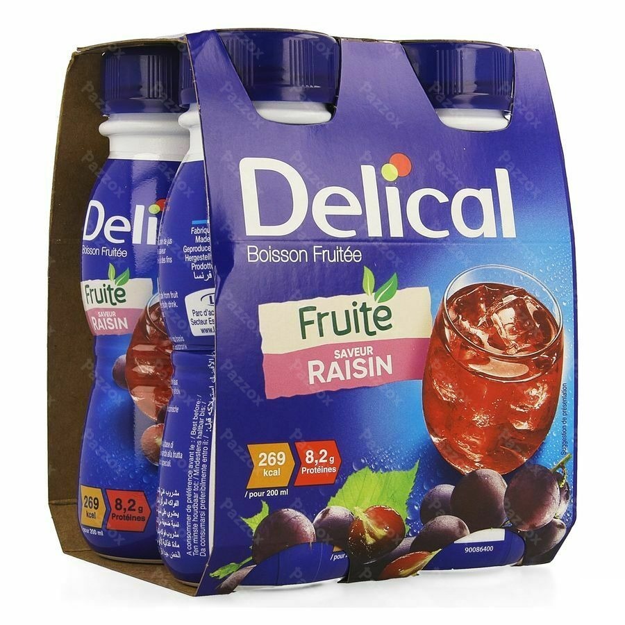 Delical Boisson Fruitee Raisin Nf 4x200ml