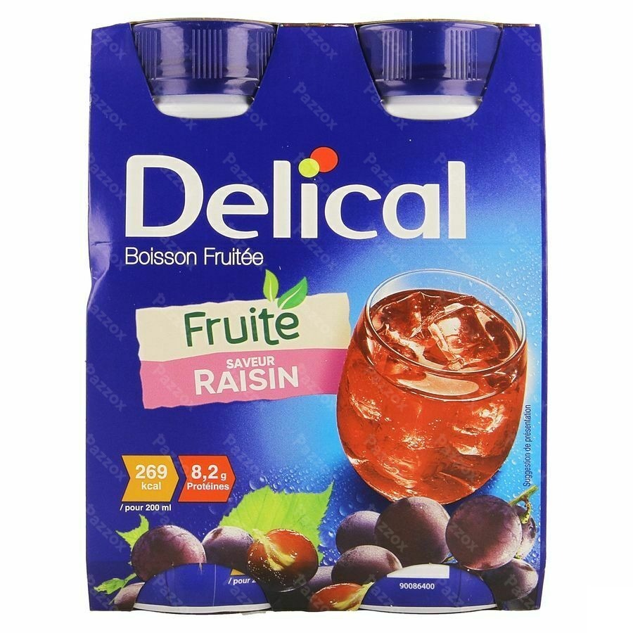 Delical Boisson Fruitee Raisin Nf 4x200ml