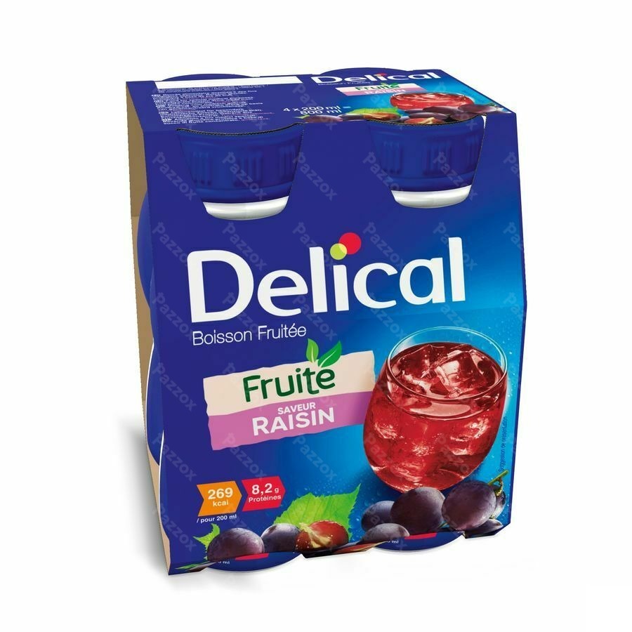 Delical Boisson Fruitee Raisin Nf 4x200ml