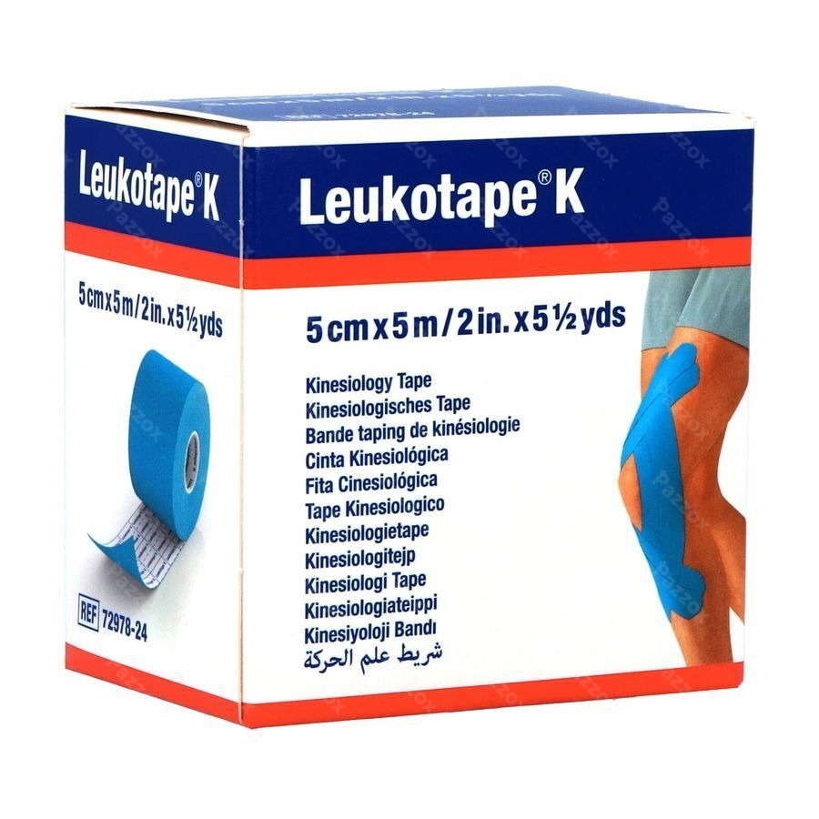 Leukotape K Bande Adh Elast Bleu Clair 5cmx5m 1