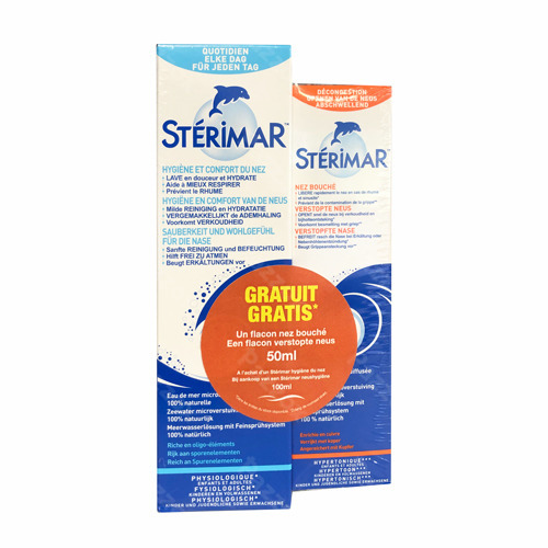 Sterimar Isotonic 100ml + Hypertonic Nez Bouché 50ml Gratuit