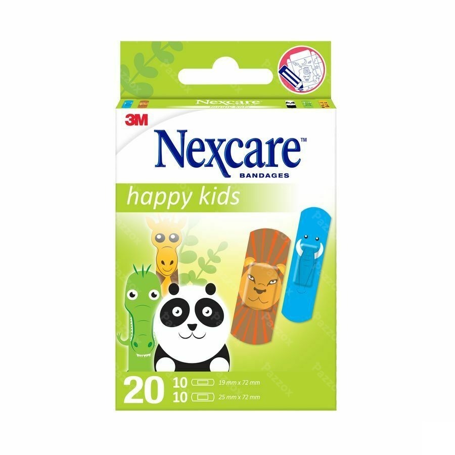 Nexcare 3m Happy Kids Animaux Pans 20 N0920an