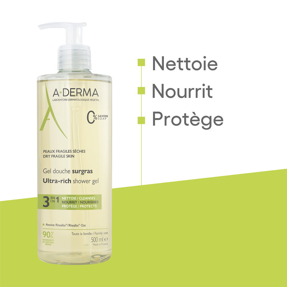 A-Derma Gel Douche Surgras 500ml