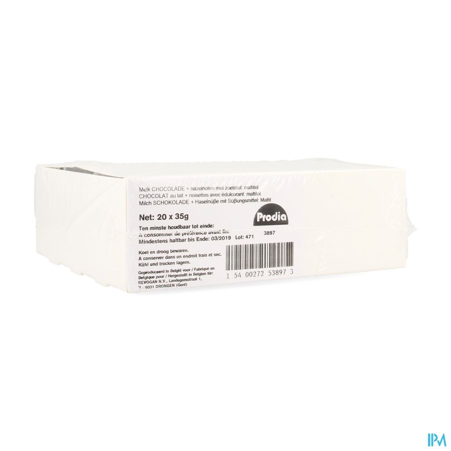 Prodia Chocolat Lait Noisettes 20x35g Revogan