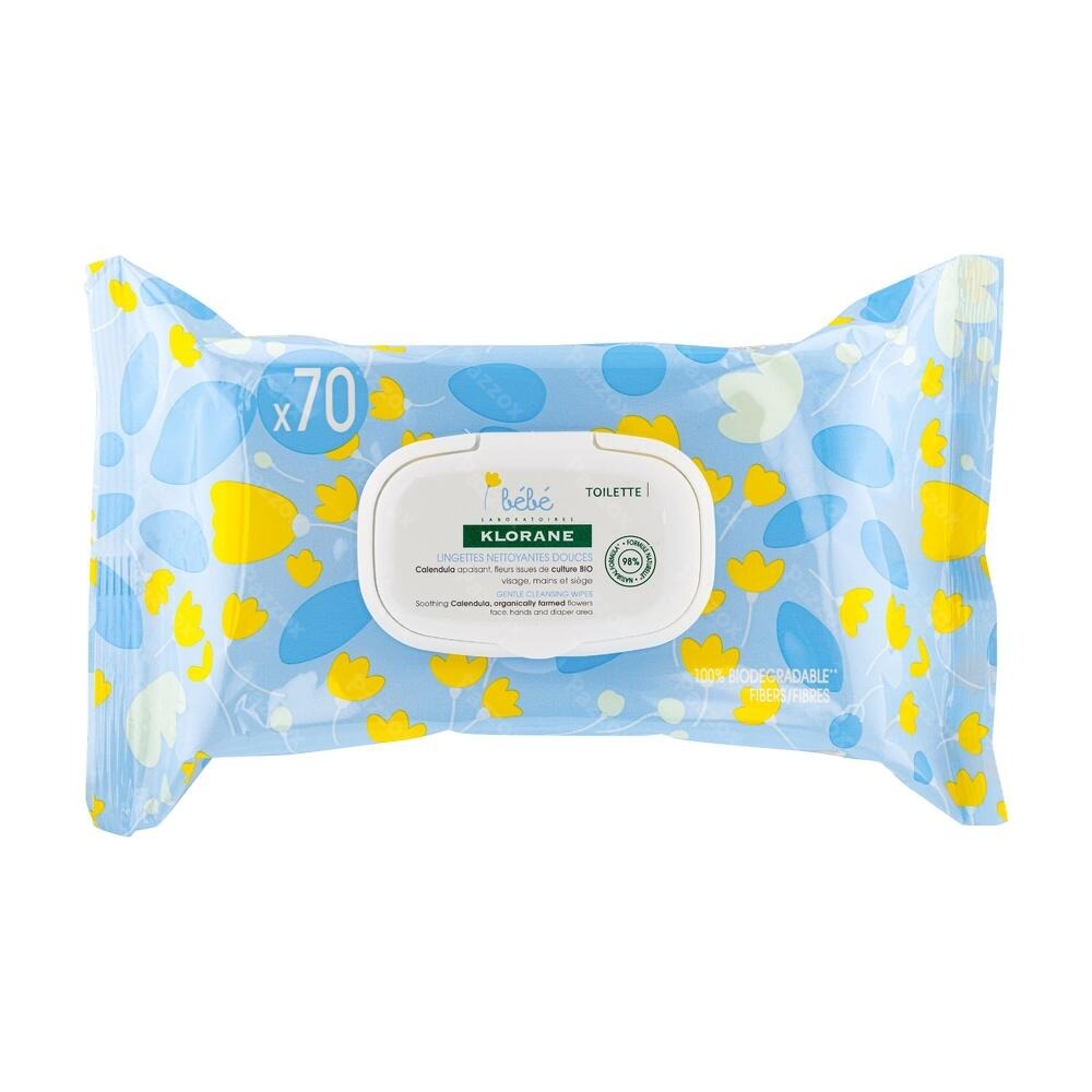 Klorane Bébé Lingettes Nettoyantes 70stuks