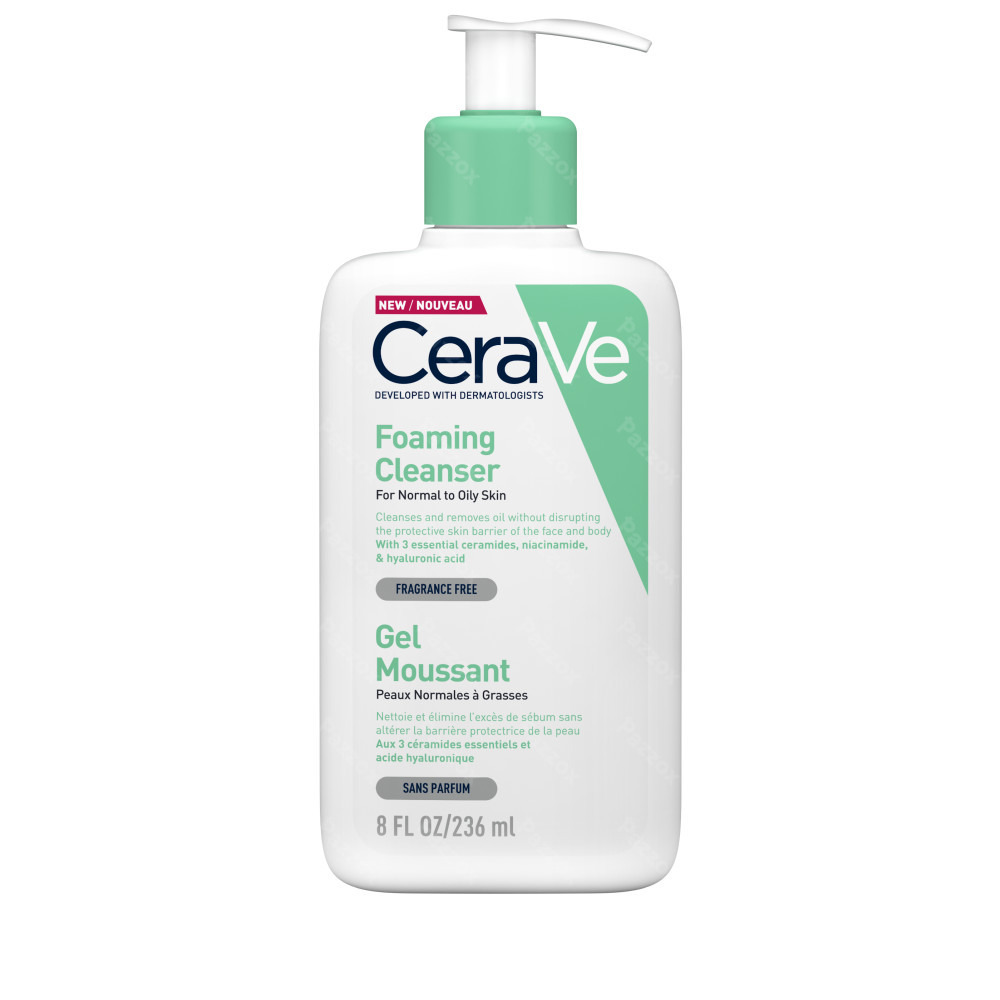 CeraVe Gel Nettoyant Moussant Peaux Normales à Grasses 236ml