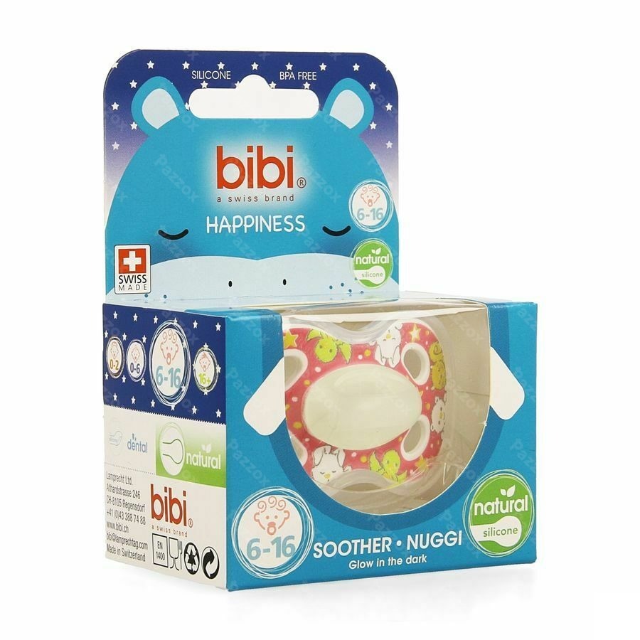Bibi Sucette Hp Natural 4 Friends Glow Dark 6-16m