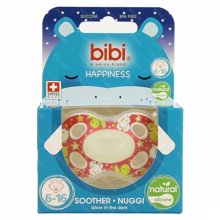 Bibi Sucette Hp Natural 4 Friends Glow Dark 6-16m