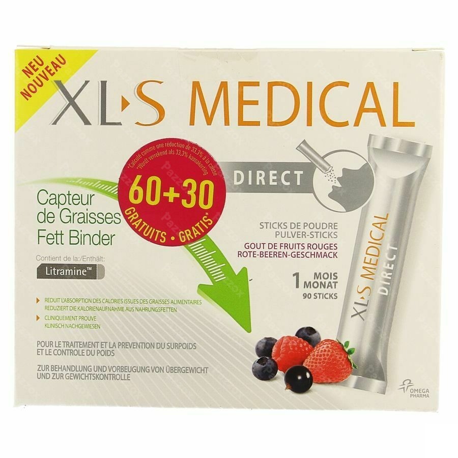 Xls Medical Capteur De Graisses 60+30 Sticks