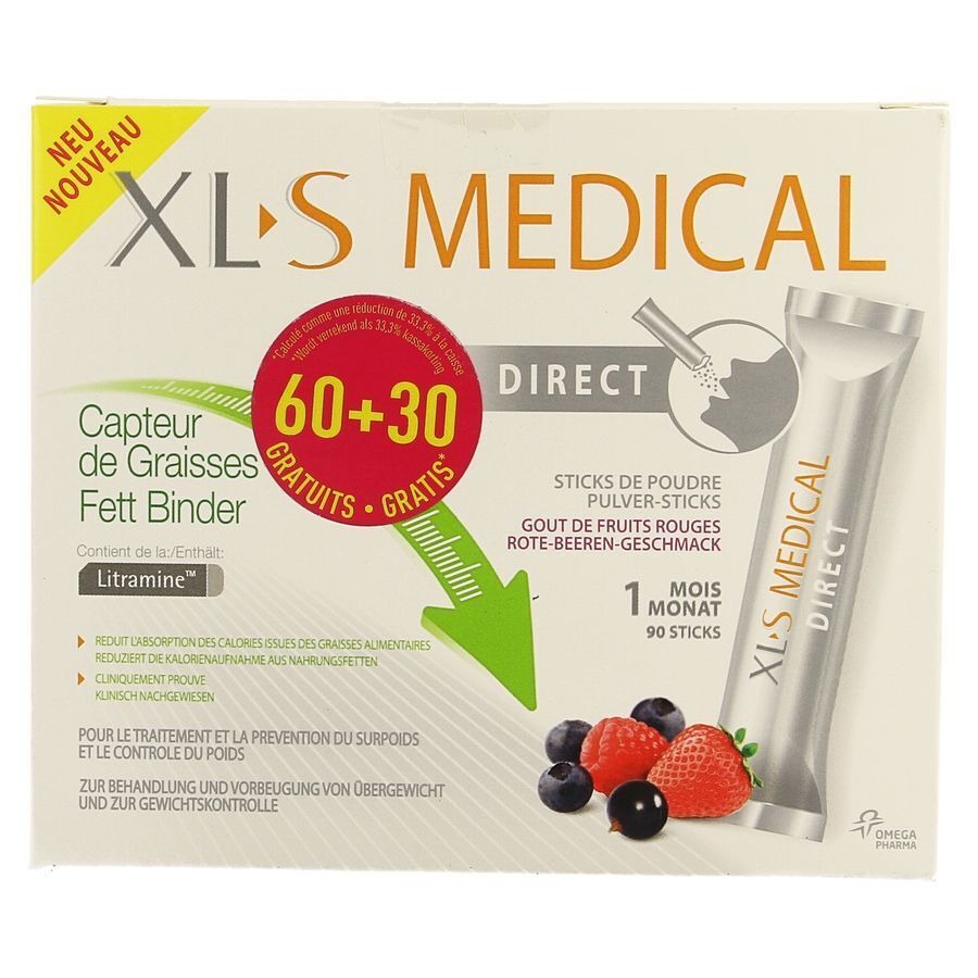 Xls Medical Capteur De Graisses 60+30 Sticks