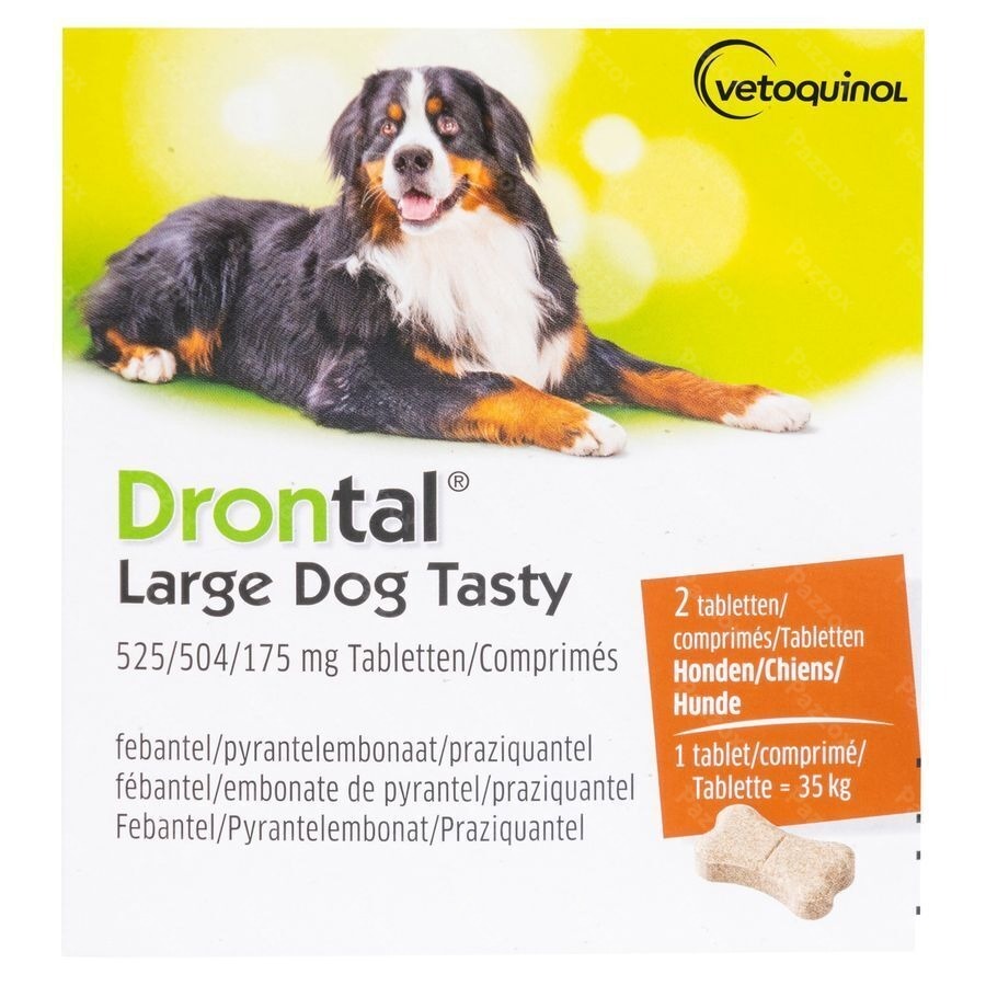 Drontal Large Dog Tasty 525/504/175mg Comp 1x2