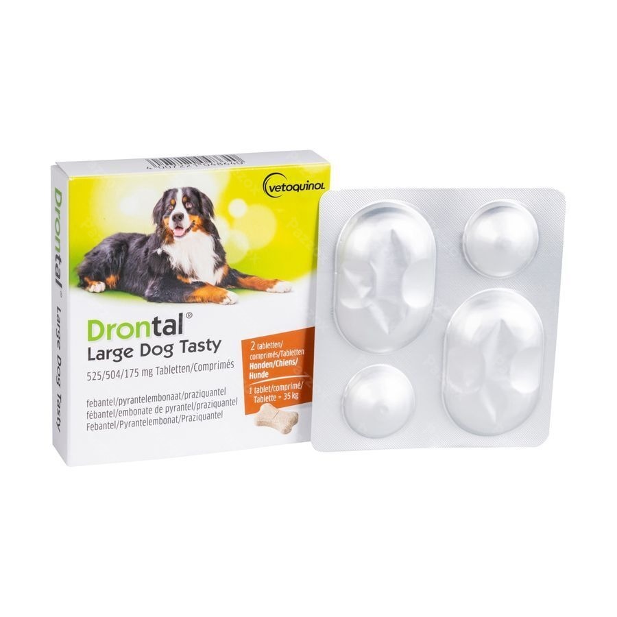 Drontal Large Dog Tasty 525/504/175mg Comp 1x2