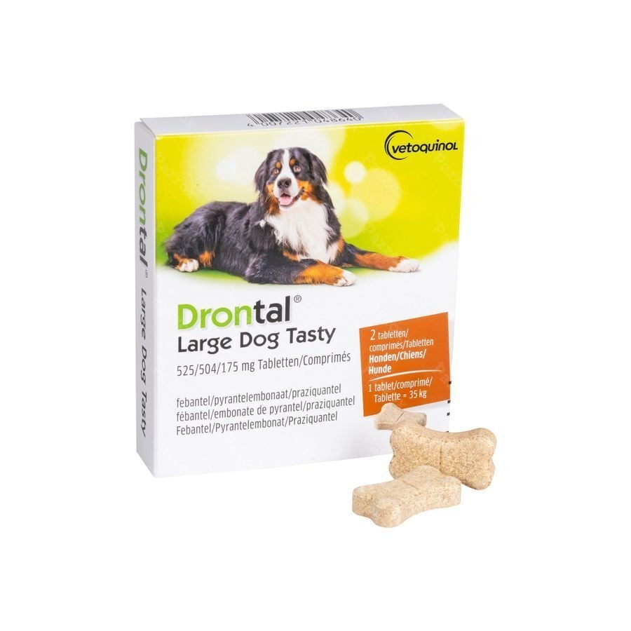 Drontal Large Dog Tasty 525/504/175mg Comp 1x2