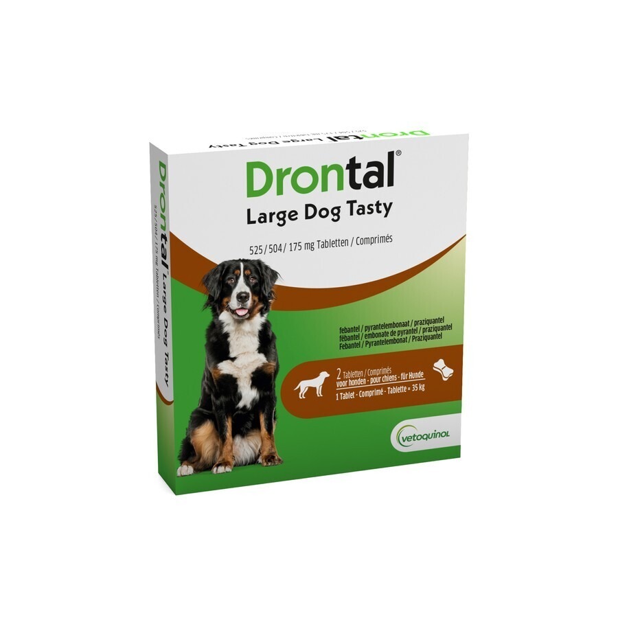 Drontal Large Dog Tasty 525/504/175mg Comp 1x2