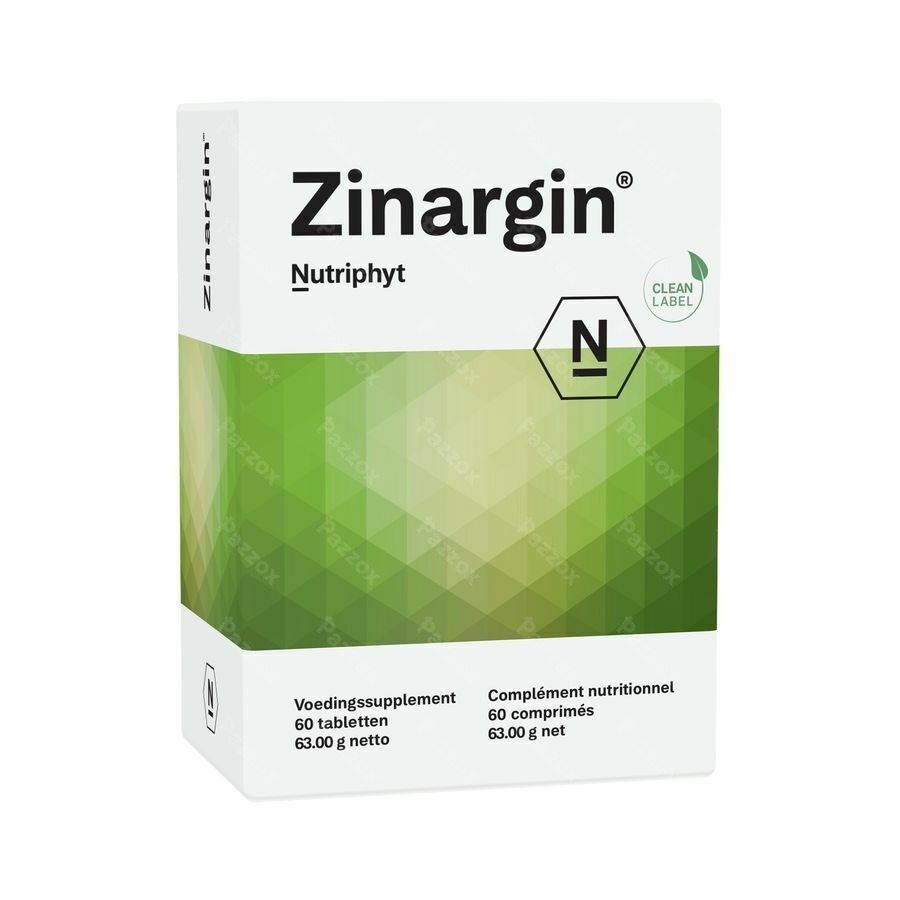 Nutriphyt Zinargin 60 Comprimés