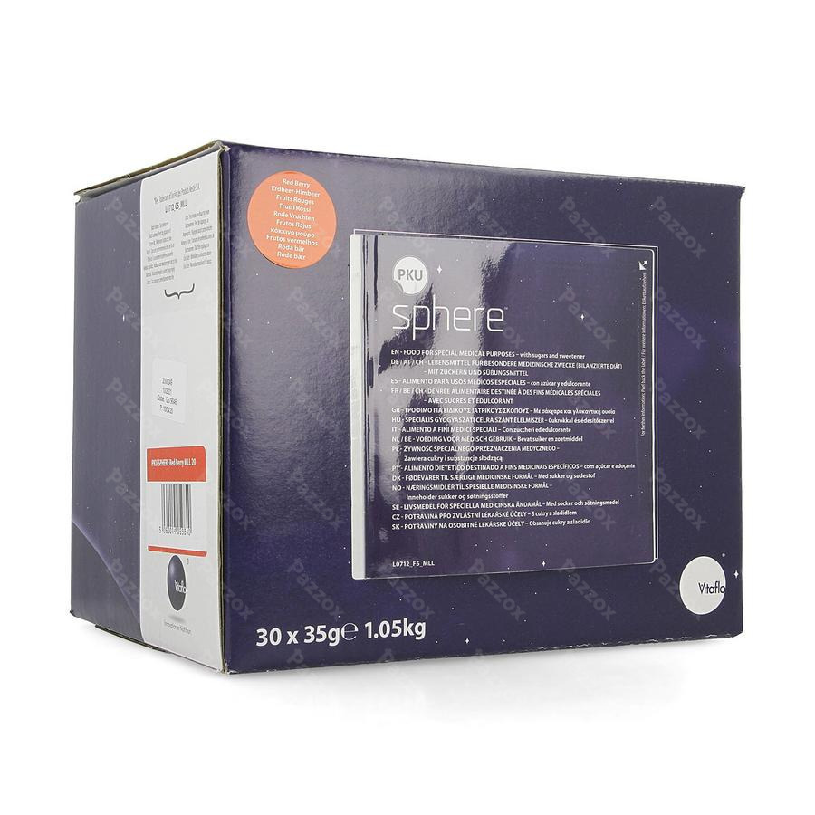 Pku Sphere 20 Fruits Rouges 30 X 35g