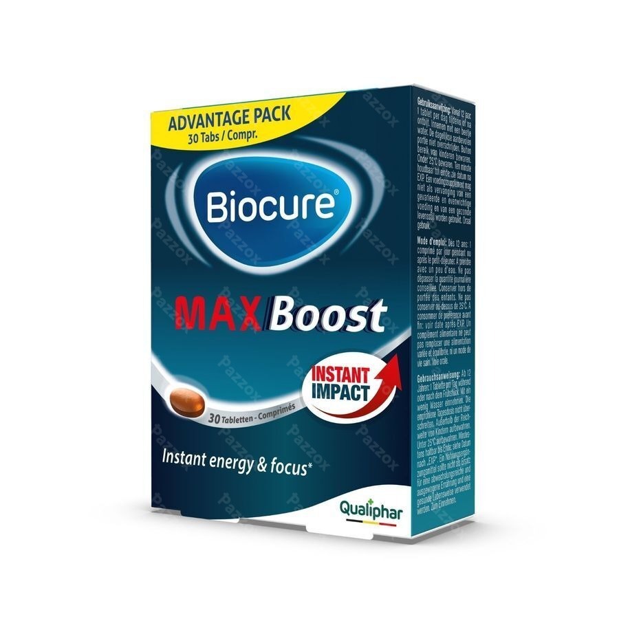 Biocure MAX Boost Instant Energie & Focus 30 Comprimés