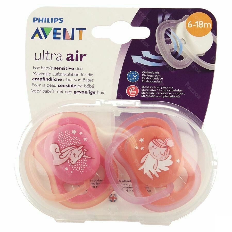 Philips Avent Sucette +6m Air Girl Deco Scf345/22