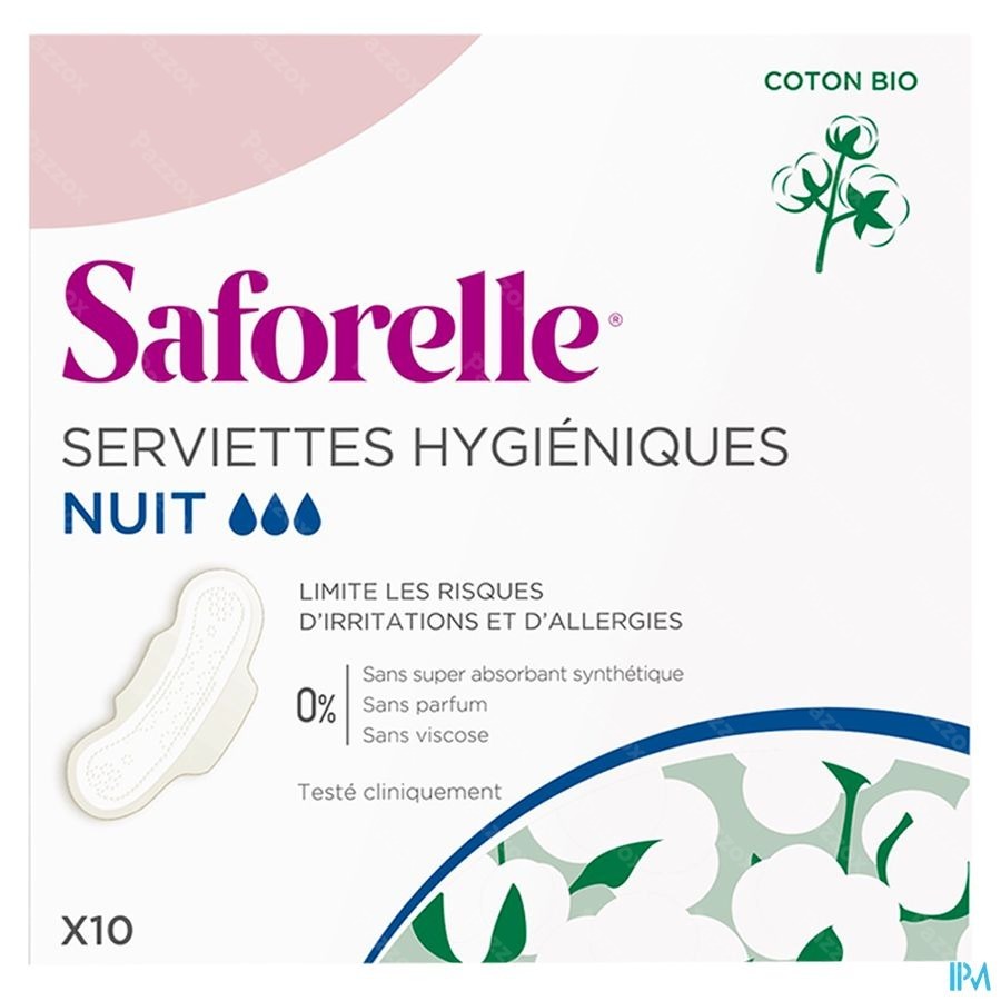 Saforelle Serviettes Hygieniques Nuit 10