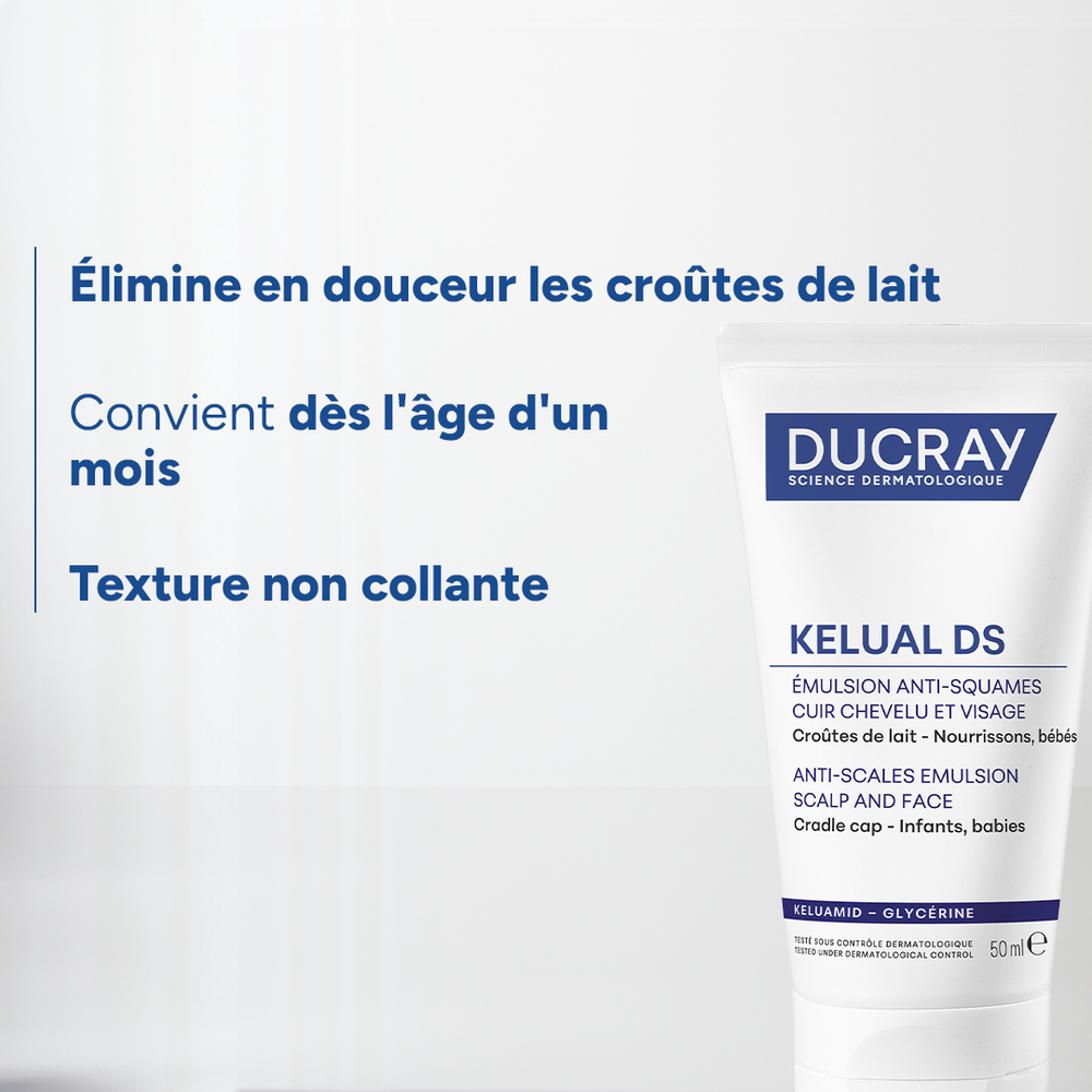 Ducray Kelual Emulsion Kératoréductrice, Croûtes de lait, Peau sébosquameuse 50ml