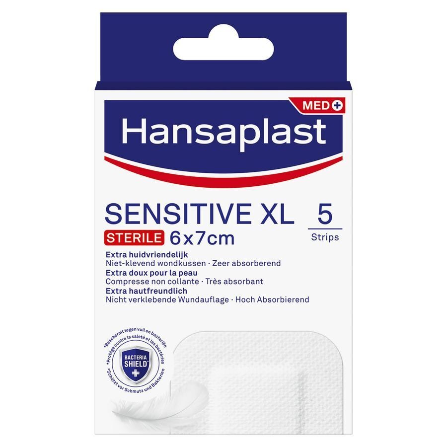 Hansaplast Sensitive Xl 6cmx7cm Strips 5
