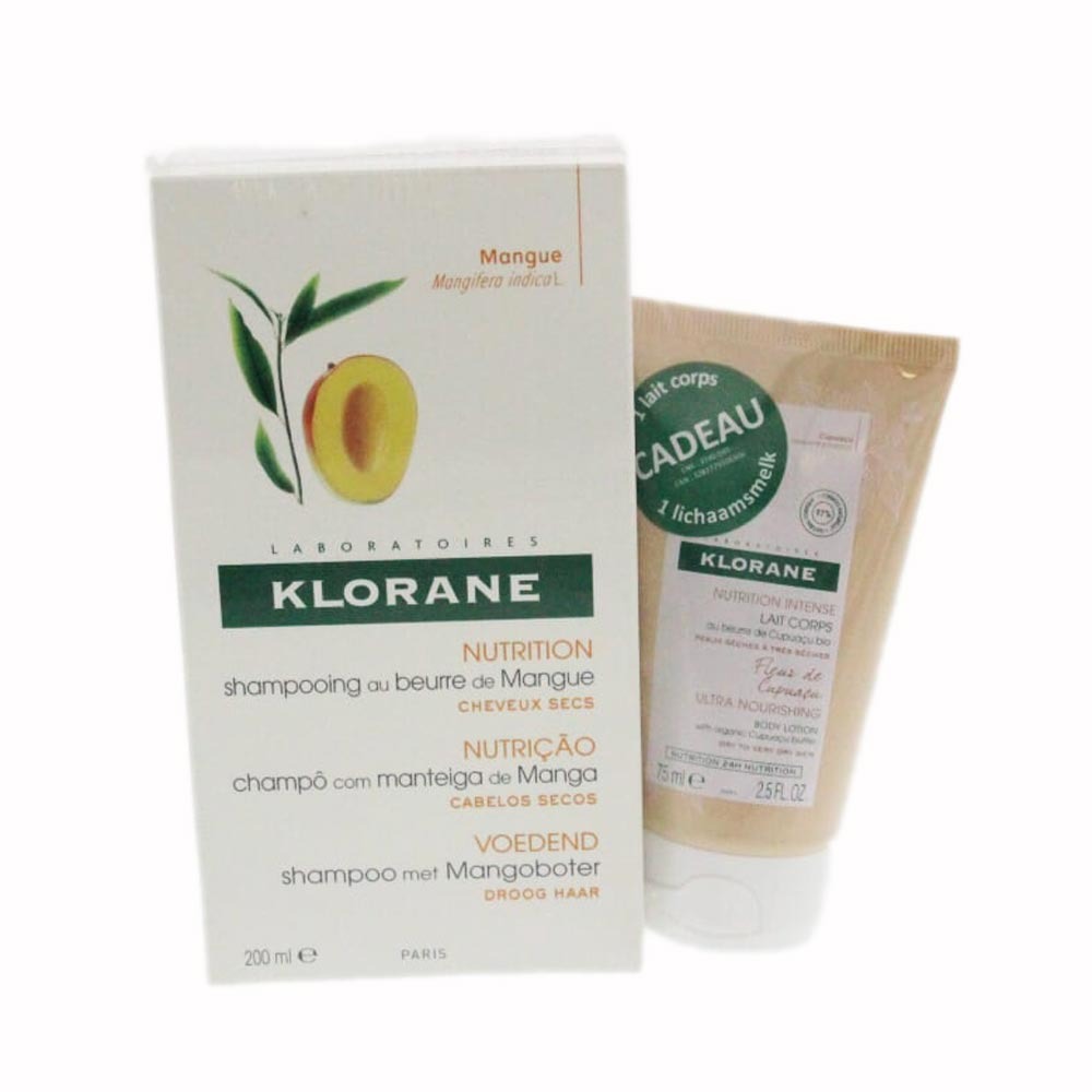 Klorane Shampooing &agrave; La Mangue 200ml + Lait Cupuacu 75ml