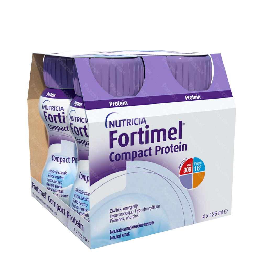 Fortimel Compact Protein Neutre Bouteilles 4x125 ml