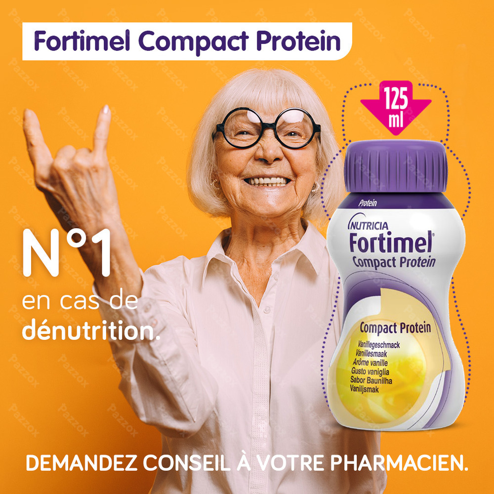 Fortimel Compact Protein Neutre Bouteilles 4x125 ml
