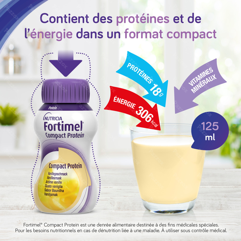 Fortimel Compact Protein Neutre Bouteilles 4x125 ml