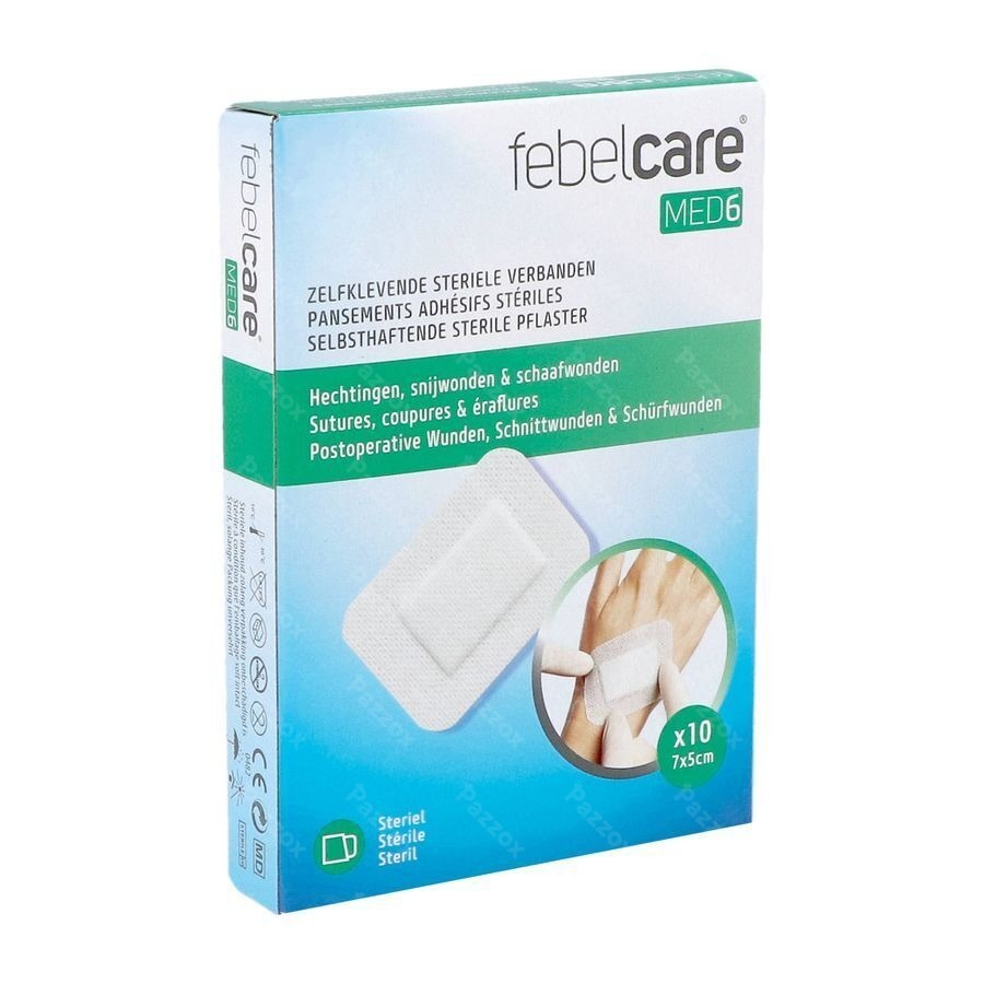 Febelcare Med6 Pansem. Adhesifs Steril. 7x5cm 10pc