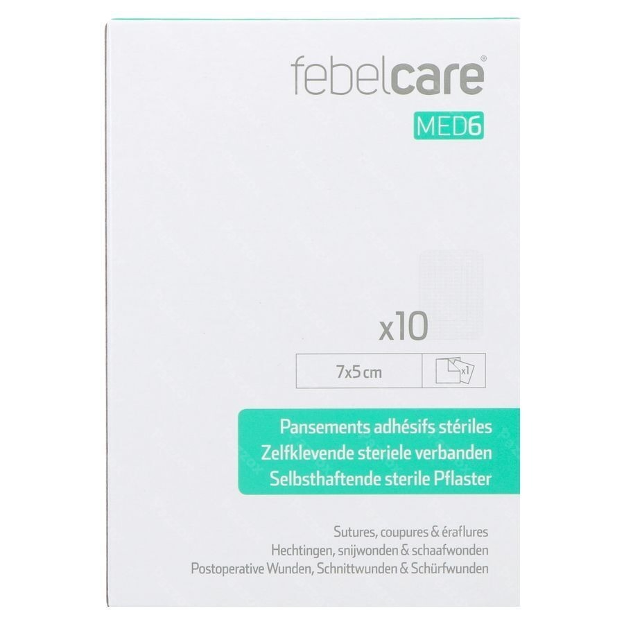 Febelcare Med6 Pansem. Adhesifs Steril. 7x5cm 10pc