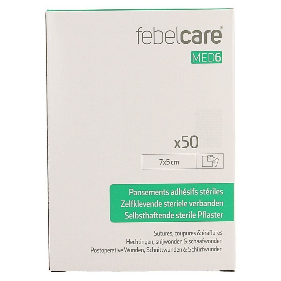 Febelcare Med6 Pansem. Adhesifs Steril. 7x5cm 50pc