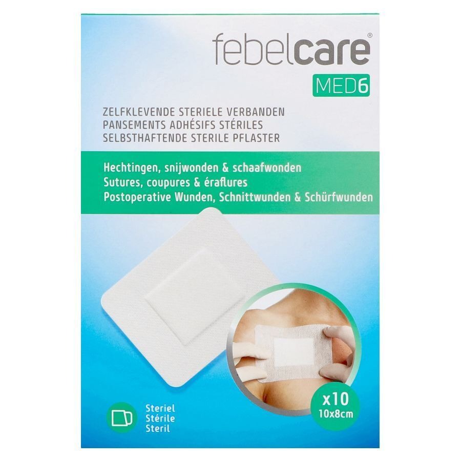 Febelcare Med6 Pansem. Adhesifs Steril.10x8cm 10pc
