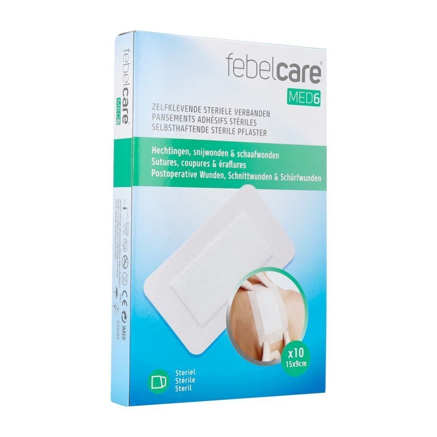 Febelcare Med6 Pansem. Adhesifs Steril.15x9cm 10pc