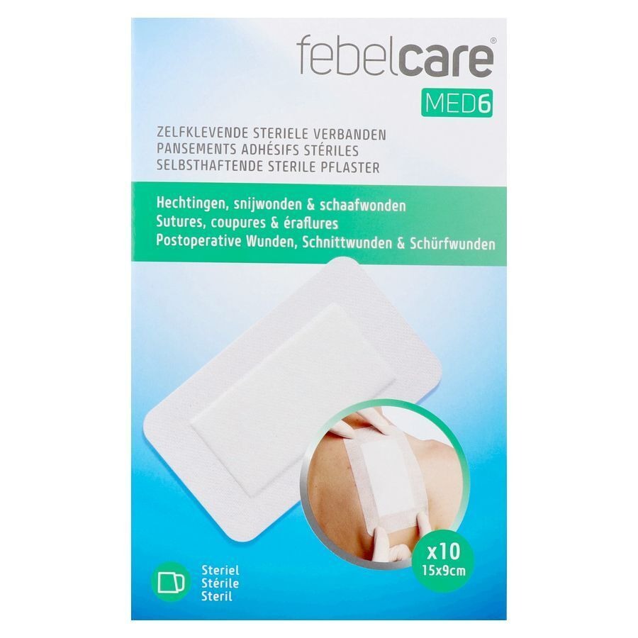 Febelcare Med6 Pansem. Adhesifs Steril.15x9cm 10pc