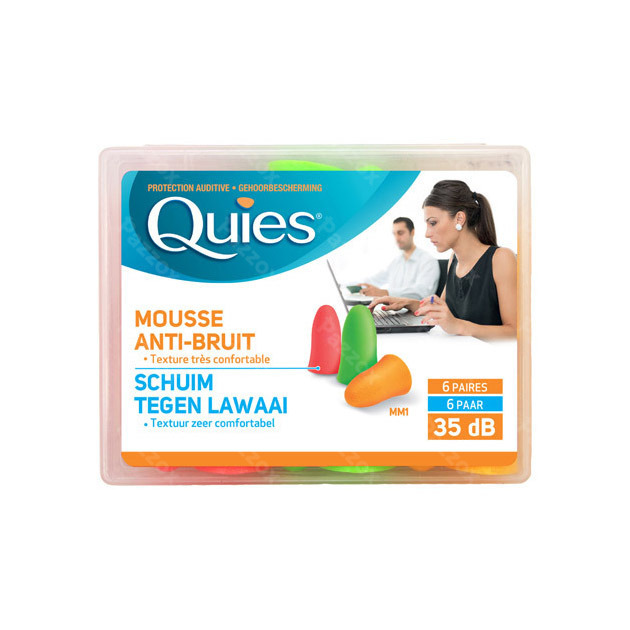 Quies Protection Auditive Mousse Confort 6 Paires Boules Quies