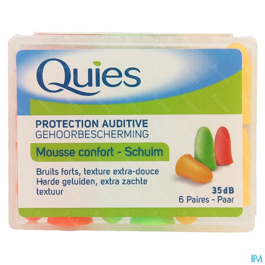 Quies Protection Auditive Mousse Confort 6 Paires Boules Quies