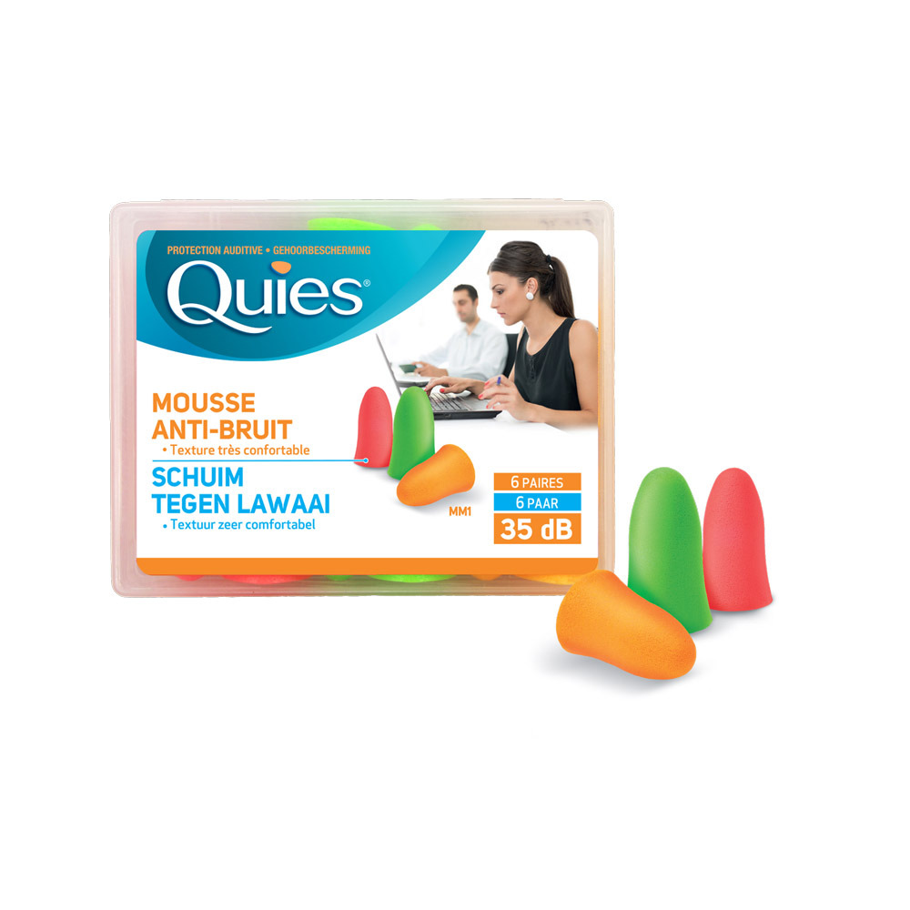 Quies Protection Auditive Mousse Confort 6 Paires Boules Quies